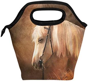 Alaza izolovana torba za ručak Freezable Lunch Box za djecu žene djevojčice dječaci i muškarci, Horse Head