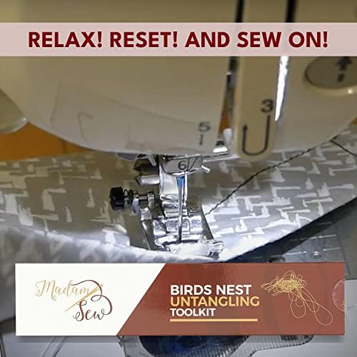 MADAM SEW Ptice Nest Netwaling Kit alata - Kuka za navoj i otvor za uvajanje sa rezervnim sečivom koji se uklapa u navoj pod obručima tkanine i veznog obruča - Dugi čelični alati za prebijanje i šivanje