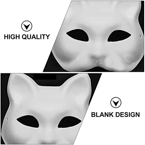 Ultnice 15pcs bijeli papir Blank Mačka DIY pulpa Ručno oslikana lica Cox Costim za Halloween Ghost