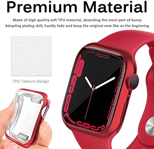 Miimall kompatibilan za Apple Watch seriju 8 45mm futrola sa zaštitnim ekranom ultra tankim računarom Potpuna zaštitna zaštita otporna na ogrebotine za zaštitu od stakla za zaštitu od stakla za iwacth 45mm serija 8 7