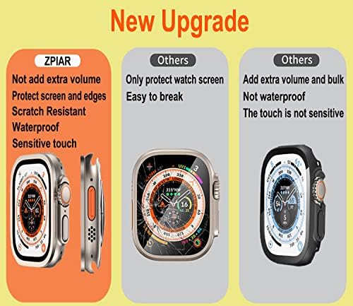 ZPIAR 2 pakovanje za Apple Watch Ultra 49mm Zaštitnik zaslona od kaljenog stakla sa futrolom od legure titana,