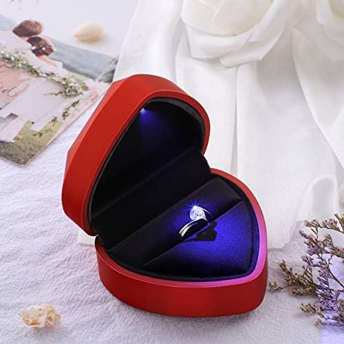 Dvajanje prstenastih kutija za angažovanje prstenastih okvira LED lampicani prijedlog prsten nakit nakit prstenastim kutijama sa LED svjetlom za prijedlog Angažman za vjenčanje Anniversaj zakonske prstene
