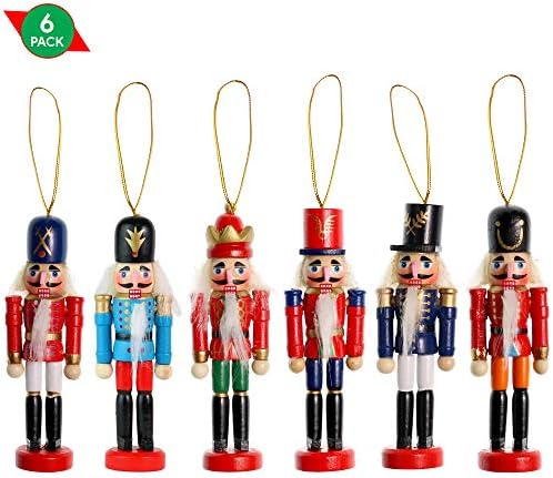 Ornativity Nutcrackers visi ornament figure - Božić Mini drveni kralj i vojnik Nutcracker