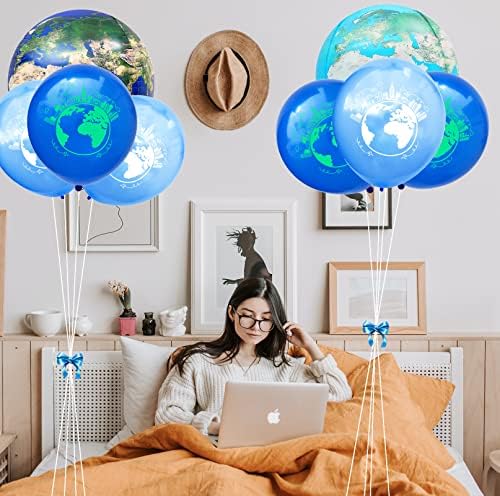 50pcs Earth Balloons set uključuju 10 komada 22 inčni planeti globalni balon - savršeno za ukrase dane Zemlje, svjetske zabave za putovanja i karte