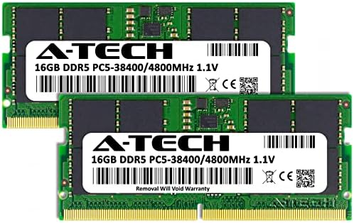 A-TECH 32GB komplet RAM kompatibilan je za Asus Tuf Gaming A17 FA707Re-MS73 Gaming Laptop | DDR5 4800MHz PC5-38400 SODIMM 1.1V 262-PIN UPGRADNJA SO-DIMM memorije