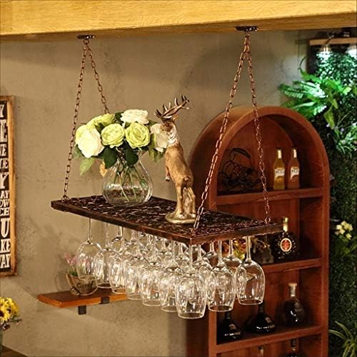 Moderan vinski nosač vina, vina vinska staklena stakla za kovano gvožđe, viseći vinski nosač stakla šampanjca, pibm, smeđa, 100 * 31cm