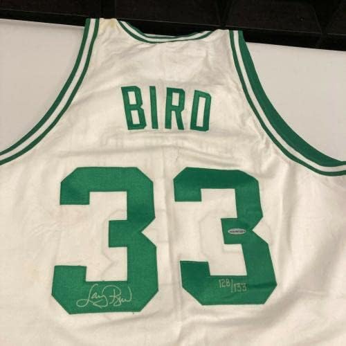Larry Bird potpisan 1985-86 Boston Celtics Autentični dres gornji dio palube UDA COA - autogramirani NBA dresovi
