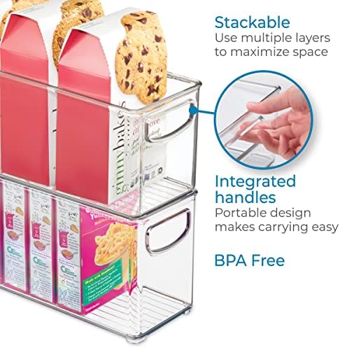Idesign Linus BPA - Besplatna Plastična Kanta Za Skladištenje Organizatora Sa Ručkama Za Kuhinju, Ostavu, Kupatilo, Mala, 10 X 4X 5