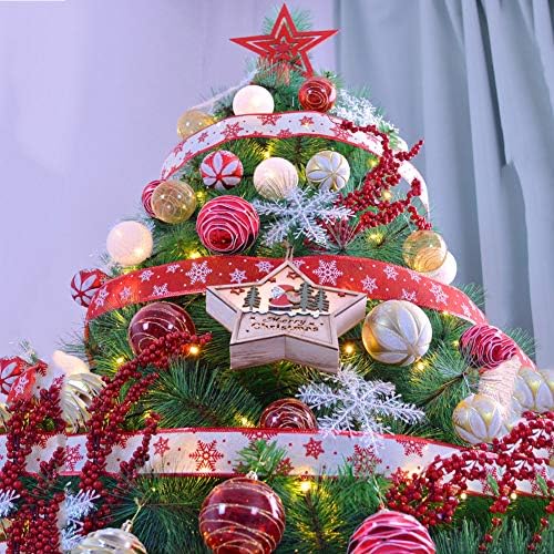 5FT LIT ArtIficial božićno drvce, premium smreke ekskluzivne ukrase drveća Jednostavno montaža W / LED i ukrasi Metalni stalak za zelenu 5ft