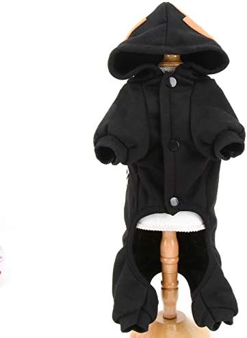 Paideful PET kostus za malog psa / mačke Halloween Party Puppy odjeća Fleece HOODIE JAKNA, CRNA, VELIČINA XL