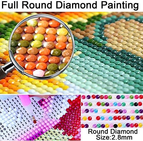 Dizakim 6 pakovanje dijamantskih setova za odrasle, puni okrugli dijamantski dijamantski lakiranje pejzažnog drveća DIY 5D Diamond Art Craft Home zid Decor poklon