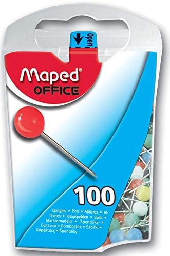 Mapljena Helix USA Map Pins u slučaju dispenzer, raznoseće boje, pakovanje od 100