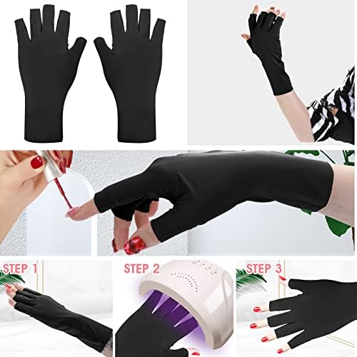 WLLHYF Anti UV rukavice za Gel lampu za nokte rukavice za zaštitu od sunca rukavice za vožnju bez prstiju profesionalne UV Gel lampe za nokte zaštitne rukavice za zaštitu od svjetla za dom na otvorenom