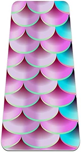 Siebzeh Mermaid Scale Pink Premium Thick Yoga Mat Eco Friendly Rubber Health & amp; fitnes