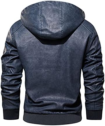 DXSBB muški kaput zimska koža jakna motocikl hoodie vintage lage kožna bombarder stilski regularno fit casual gornja odjeća