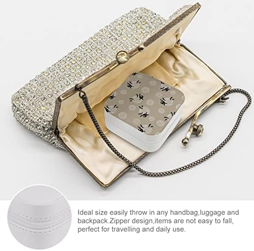 Putna kutija za nakit, ženski kožni mali Organizator nakita prenosiva torbica za nakit za naušnice