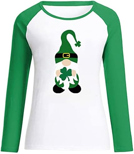 Irske majice za žene s kratkim rukavima s dugim rukavima bejzbol tee crewneck pulover casual bluze