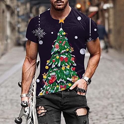 ZDDO božićne majice, majice kratkih rukava, smiješni Xmas Santa Claus Ispis Atletski trening ugrađen grafički tee vrhovi
