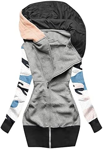 Ženske pulover Dukseri Zip COLORBLOCK Ispisano struk Duks vrhunske jakne Womans vrhovi za proljeće 2023
