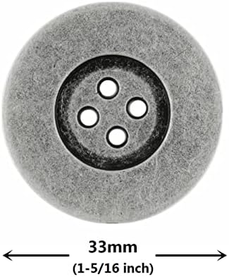 Bezelry 4 komada Veliki gumbi za metalne rupe za velike ivice. 33mm