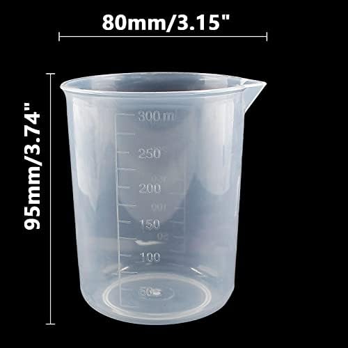 Plastični čašica za plastiku Waziaqoc-300ml, prozirna šalica za miješanje mjernog puhala za kuhinjsku