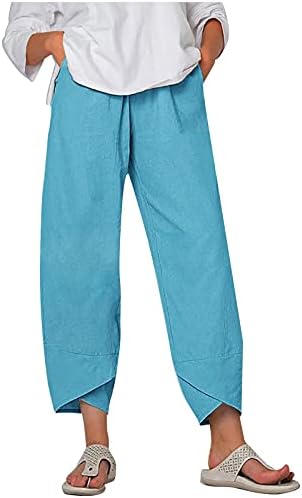 Posteljine hlače Women plus veličina žetve hlače labavi komferani konusni salon Pajama joga kapris za žene