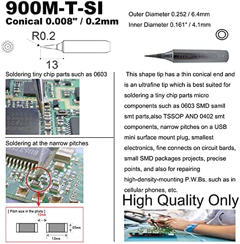 900m-T-SI Konusni 0,008 / 0,2mm Savjet za lemljenje zamijeni za 907ESD 936ESD 937 Radio Shack 64-053 X-Tronics