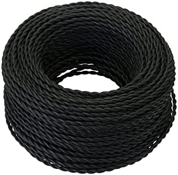 WDONGX emajlirana bakrena žica Crna 5/10/20 metara 2 jezgra električna žica sa užetom pletena upletena tkanina kabl za osvetljenje tkani svileni fleksibilni kabl