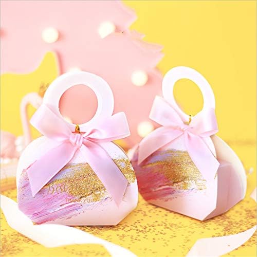 Nova kutija za vjenčanje, prijenosni mali ružičasti vjenčani bomboni, svadbeni materijal, poklon torba, kutija za papir, 2,56 × 0,91 × × 5,12, 25pcs