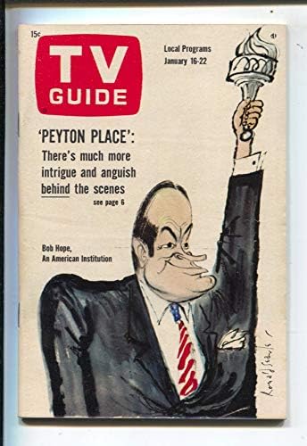 TV vodič 1 / 16 / 1965-Ronald Searle karikatura Boba Hope cover-Illinois-bez oznake-kopija štanda za vijesti-VF