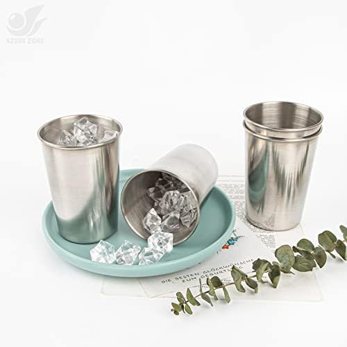 Azurna Zona, 6 pakovanja čaša od nerđajućeg čelika male čašice metalne čašice za piće čaša za piće za Bar restoran kuhinja 6 unci