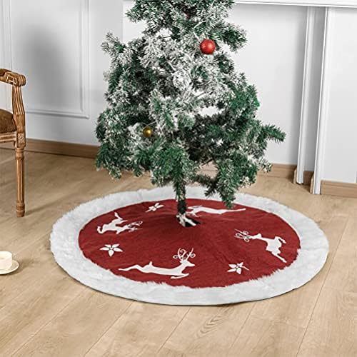Aboofan Cheistmas Tree suknja Crvena suknja Vintage Reindeer Tree Suknje Božićno postolje Osnovna pokrivača