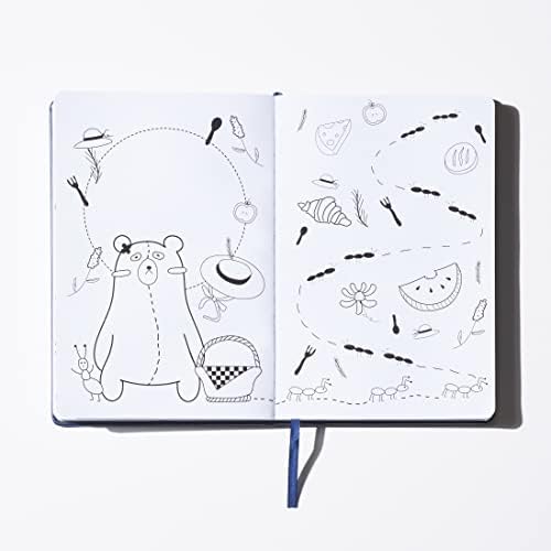 Netainted Daily & Mjesečni planer - stvorenja kolekcije HabitTude, bojanje doodle planera, 12-mjesečno, A5 veličine, ručno izvučeno doodles, starac i praćenje raspoloženja