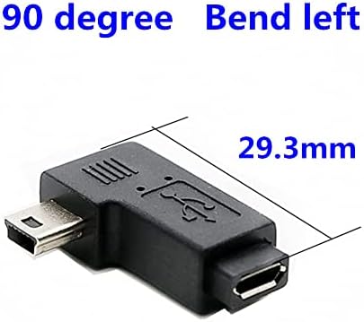 Zubolo Mini USB do Micro USB adaptera, USB 2.0 utikač adaptera, 90 stupnjeva ulijevo i desni kut mini