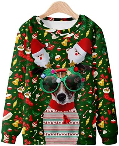 Unisex ružni božićni džemperi životinjski 3D ispis dugih rukava s dugim rukavima pulover za pulovere za Xmas party