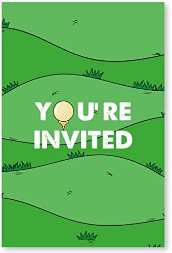 SOICEU Cute Golf 1. rođendana Poziv na koverte od 20 rupa u jednom golfu jednogodišnjem prvom rođendanskom zabavu poziva za dječje dječake