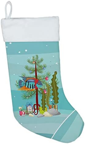 Caroline's bysures CK4536CS Severum Sretan božićni božićni čarapa, kamin Viseći čarape Božićna sezona Dekor zabave Obiteljski odmor,