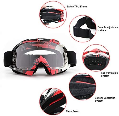 SPOSUNE naočare za motocikle, ATV Dirt Bike Off Road MX UV400 motokros naočare sa mekom debelom pjenom otpornom na prašinu protiv ogrebotina
