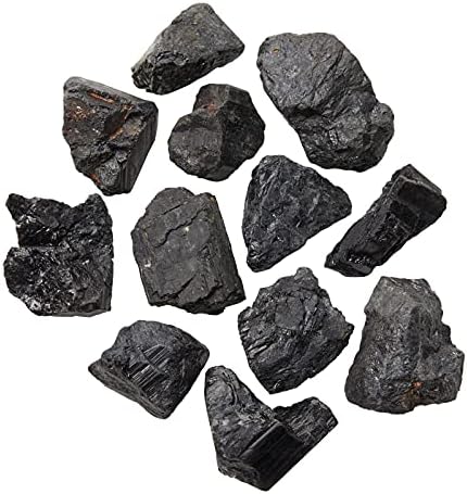 Okuna Outpost Prirodni crni turmanski kamen, rasuti sirovi kristali i ljekovito kamenje u torbici