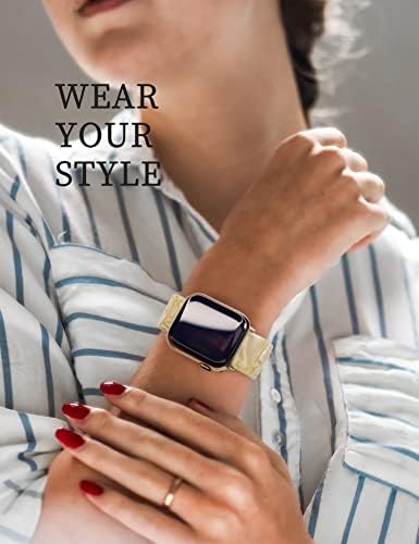 Luroza Resin Link Watch Band Kompatibilan sa Apple Watch serija 8/7 / SE / 6/5/4 / 3/2 / 6 Ženska moda