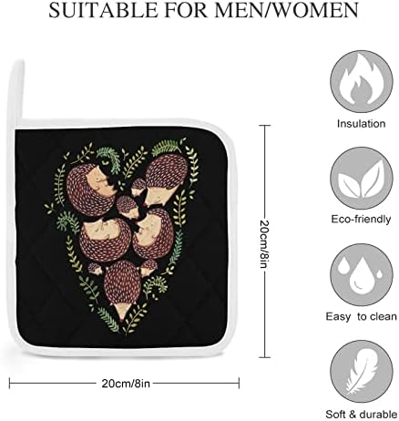 Držači lovica u obliku srca 8x8 vruće jastučiće otporne na toplinu, zaštita od radne površine za kuhanje kuhinje dvodijelni set