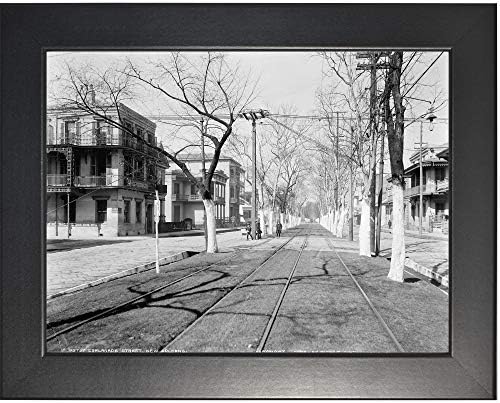 Esplanade Street u New Orleansu fotografija u glatkom crnom okviru-istorijska umjetnička djela iz 1900 -