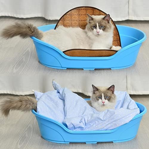 ＫＬＫＣＭＳ prijenosni krevet za kupanje protiv klizanja udoban šator za jastuke udoban pokrivač za gnijezdo perivo za kupaonske potrepštine za štene mačića, plava, 57cmx37.6cmx14cm