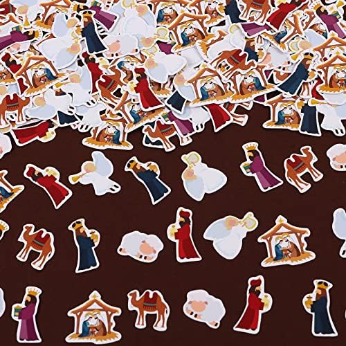 200pcs božićni konfeti, vjerski pribor za stol za stol za stolu - Manger scena Tkiva Tkivo