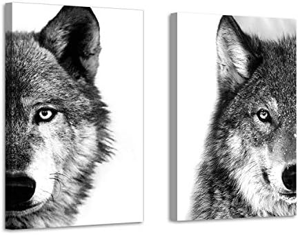Umjetnički put Wolf Canvas Wall Art Print: Wildlife Animal artwork Print na umotanom platnu za trpezariju
