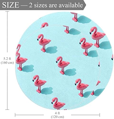 LLNSUPPLY Kids Rug 5 Ft veliki okrugli tepisi za djevojčice dječake Baby - Flamingo, Home Decor sklopiva