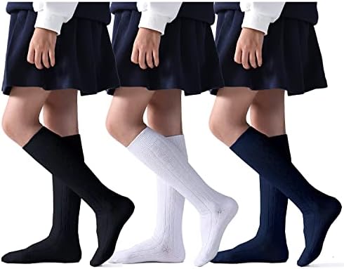 EPEIUS djevojke do koljena visoke čarape bešavne pamučne školske uniforme čarape obične / kablovske čarape za koljena deca dečak preko Telećih čarapa