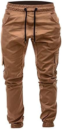 Mmknlrm Muške bočne džepove čipkasti pojas u obliku trake casual pantalone za crtanje duge ženske casual pantalone