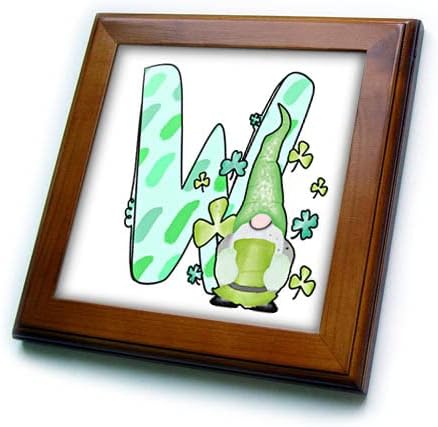 3drose slatki St Patricks Day Gnome Monogram početne W-Frame Tiles