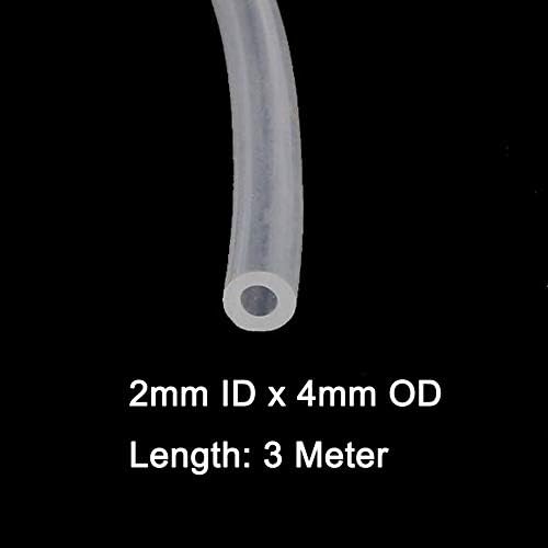 GIKFUN 9,84 FT 3M silikonska cijev 2mm ID x 4mm fleksibilni silikonski gumeni cijev vode cijevi za cijev za cijev za zrak prozirna za DIY peristaltička prijenos pumpe EK1962